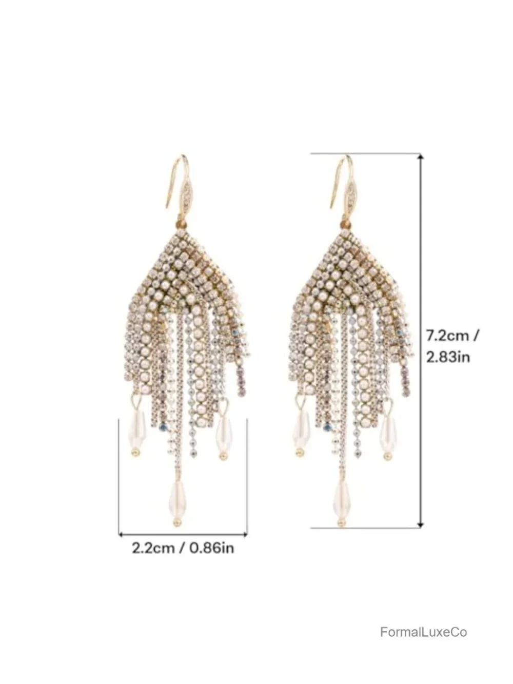 Fringe Tassel Earrings Handcrafted Chandelier Long Bohemian Beaded Crystal